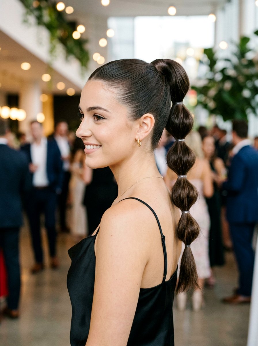 Bubble Ponytail New Year Hairstyle - 20 new year party hairstyles - 20 new year party hairstyles