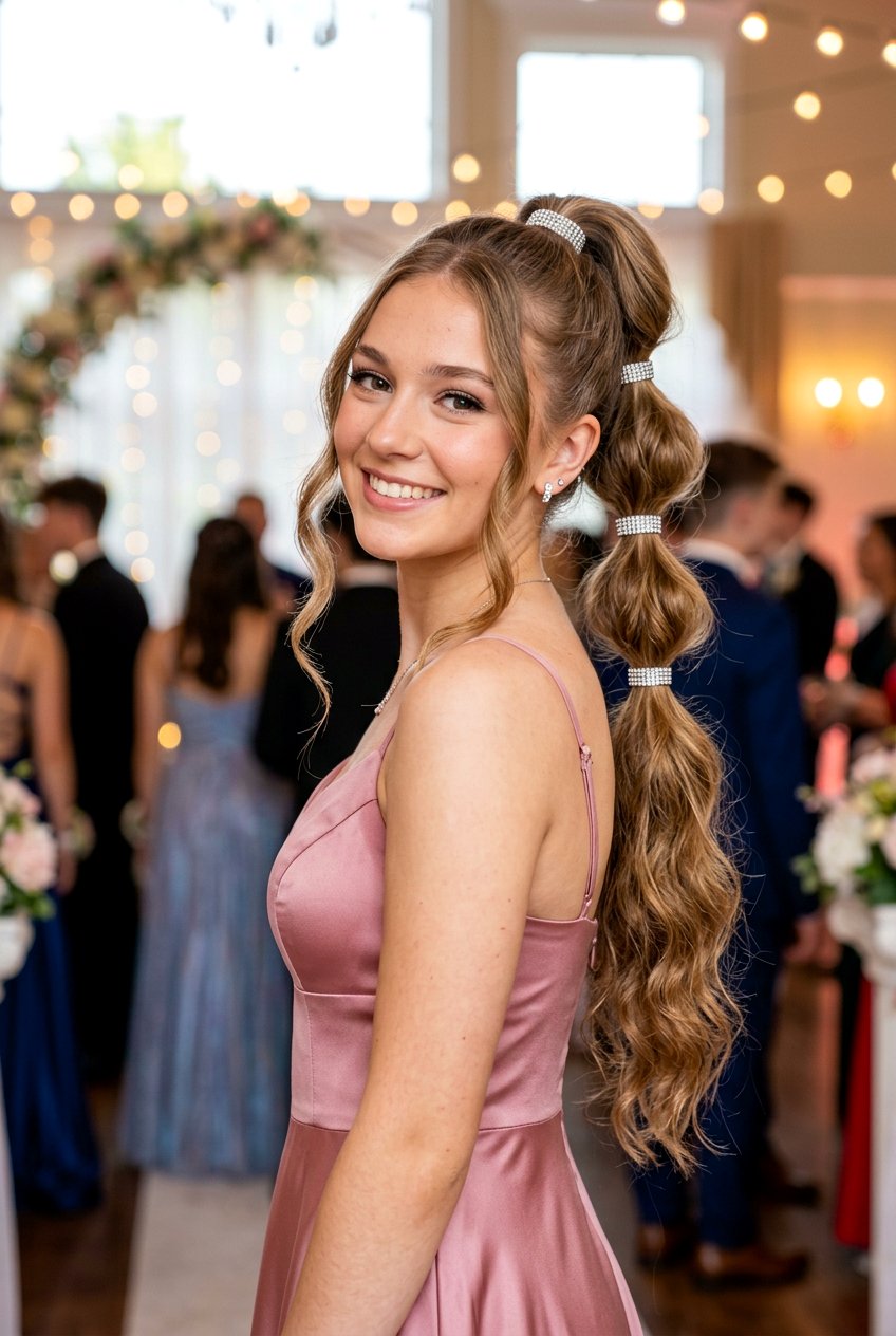 Bubble Ponytail Prom Hair - 20 cute prom hairstyles for teens - 20 cute prom hairstyles for teens