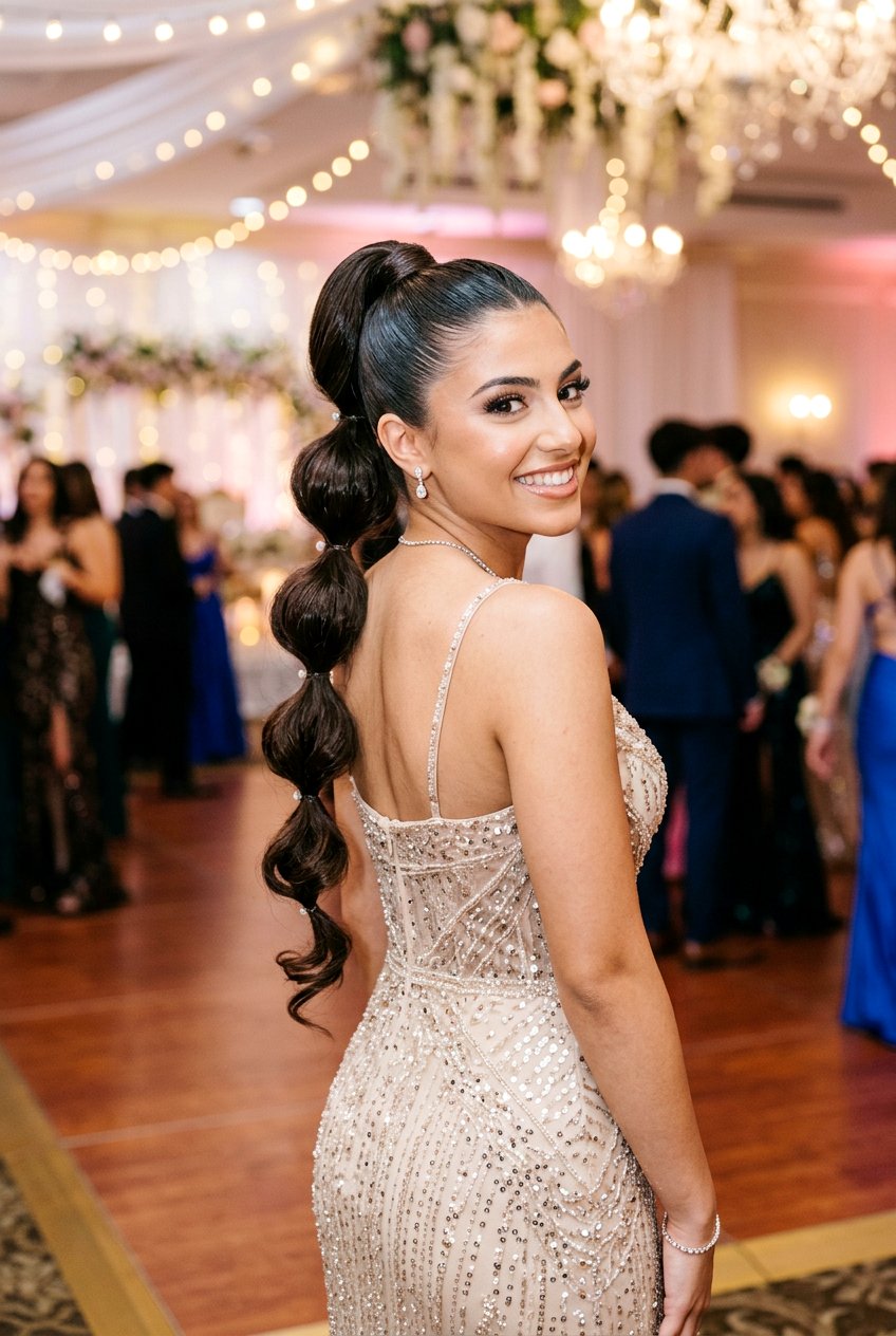 Bubble Ponytail Prom Hairstyle - 20 prom hairstyles for long hair - 20 prom hairstyles for long hair