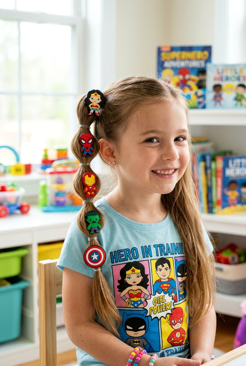 Bubble Ponytail With Character Clips - 20 little girls bubble ponytail with clips - 20 little girls bubble ponytail with clips