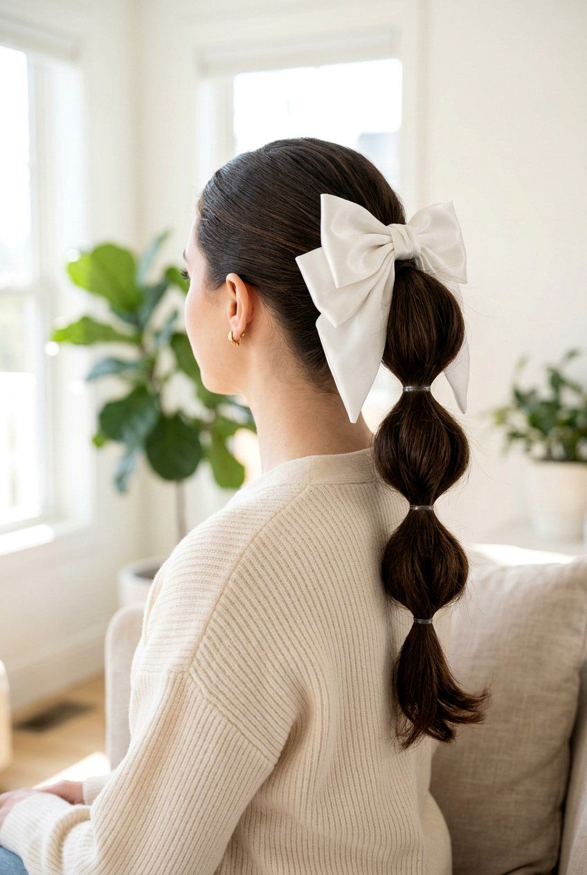 Bubble Ponytail With Hair Bow - 20 bubble ponytail for wedding guest - 20 bubble ponytail for wedding guest
