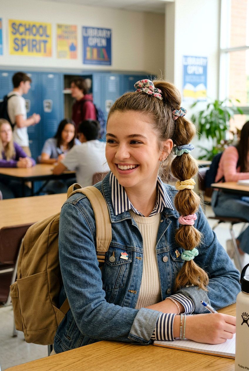 Bubble Ponytail for School - 20 no heat hairstyles for school - 20 no heat hairstyles for school