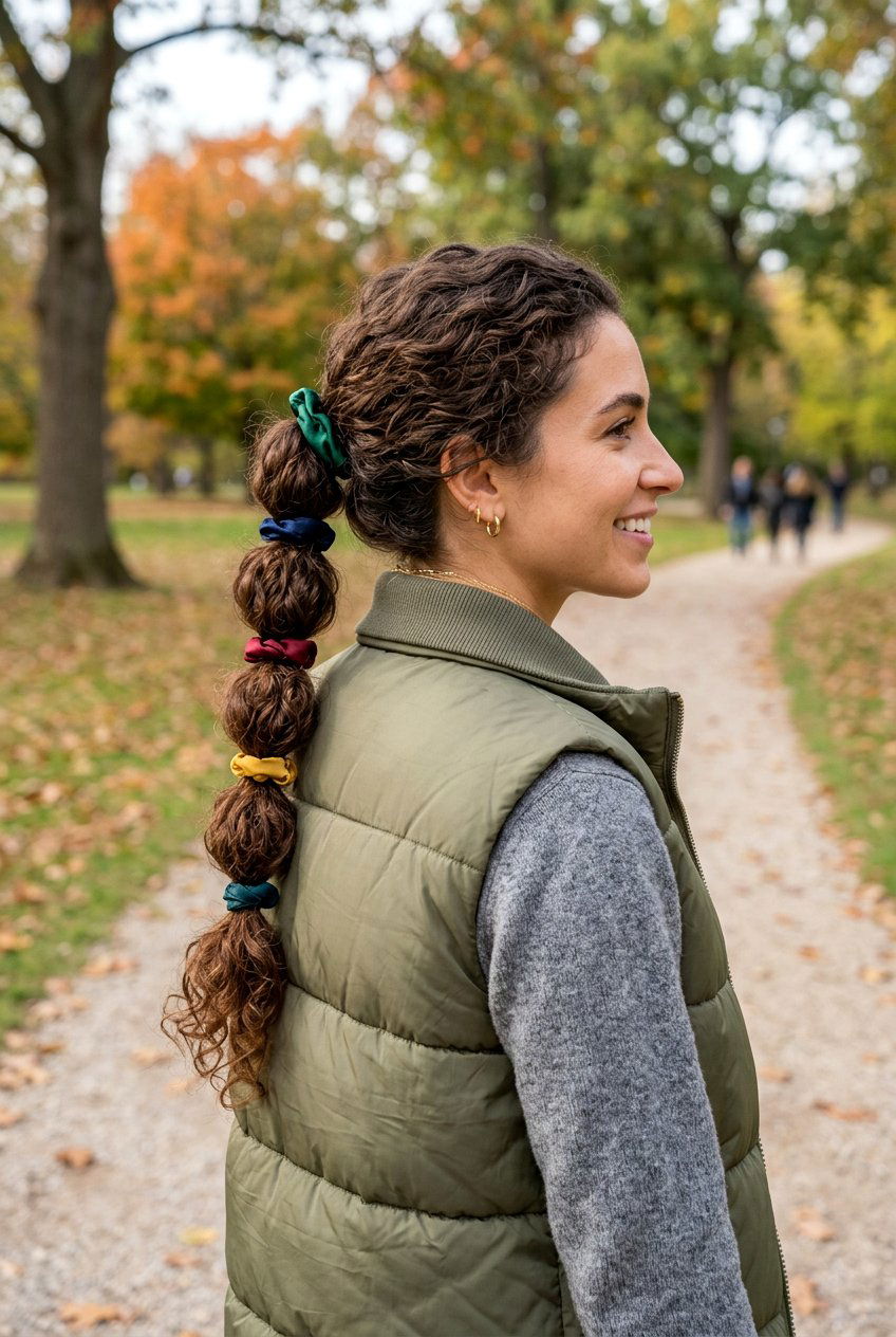 Bubble Ponytail - 20 airplane hairstyle for curly hair