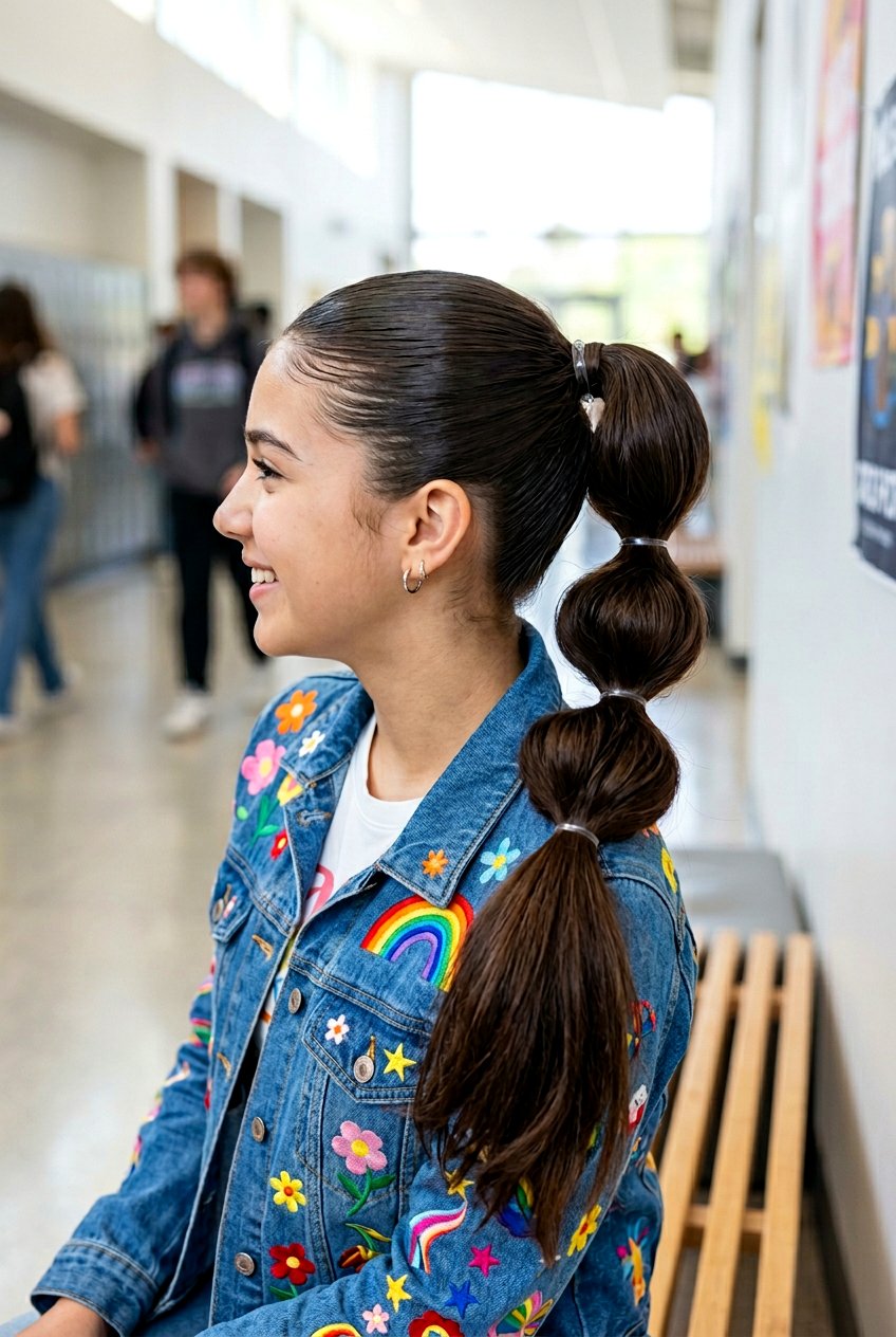 Bubble Slick Ponytail - 20 school hairstyle with slick ponytail - 20 school hairstyle with slick ponytail