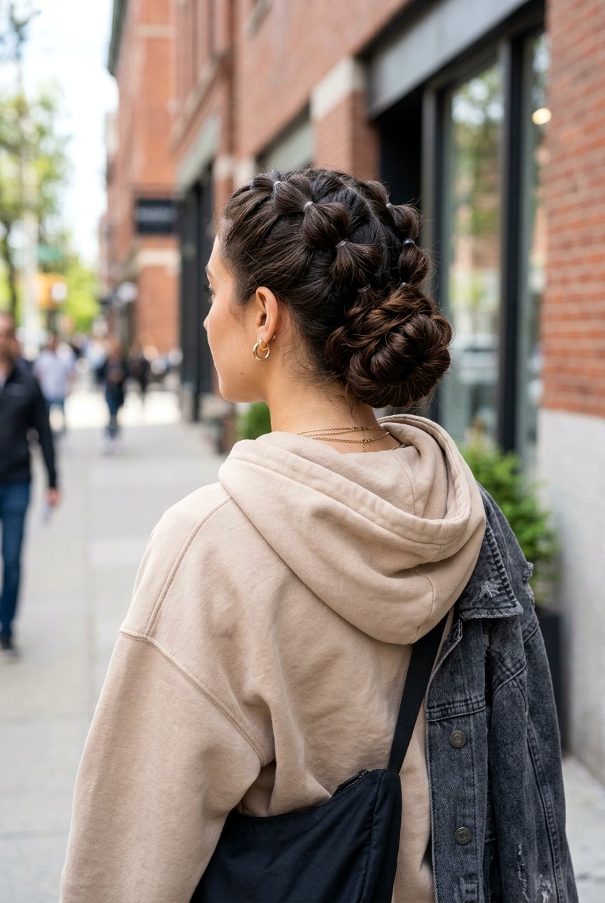 Bubble braid bun - 20 frizz proof bun for humid weather - 20 frizz proof bun for humid weather