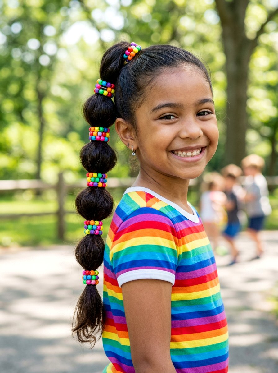 Bubble braids with beads - 20 school braids with beads for girls - 20 school braids with beads for girls