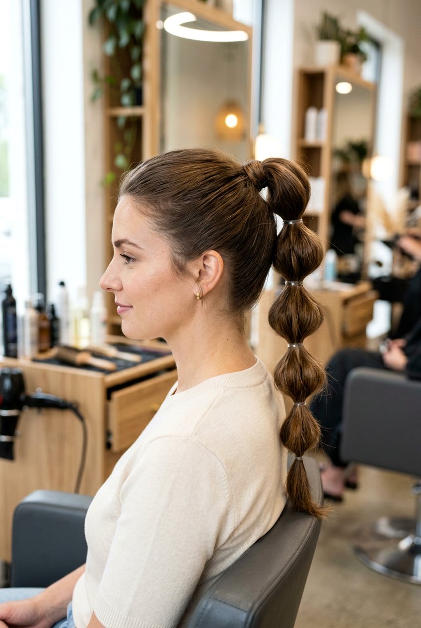 Bubble ponytail - 20 hairstyles for work - 20 hairstyles for work