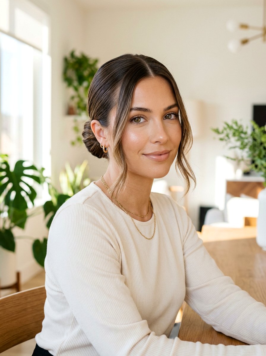 Bun With Middle Part And Face Framing Pieces - 20 yoga bun with middle part - 20 yoga bun with middle part