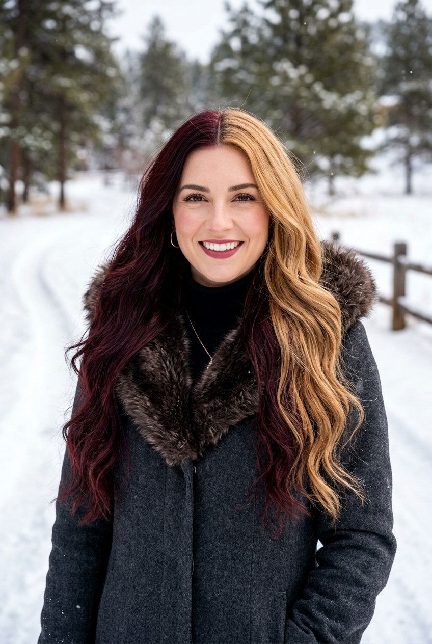 Burgundy And Gold Split Hair Color - 20 alternative split hair color - 20 alternative split hair color