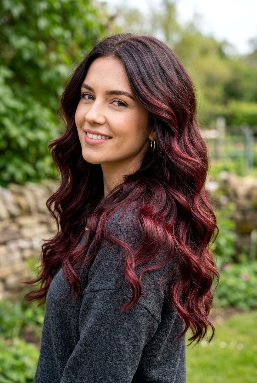 Burgundy Balayage - 20 burgundy hair color ideas - 20 burgundy hair color ideas