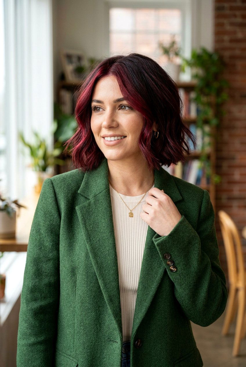 20 Stunning Autumn Burgundy Balayage Ideas for Bold Looks