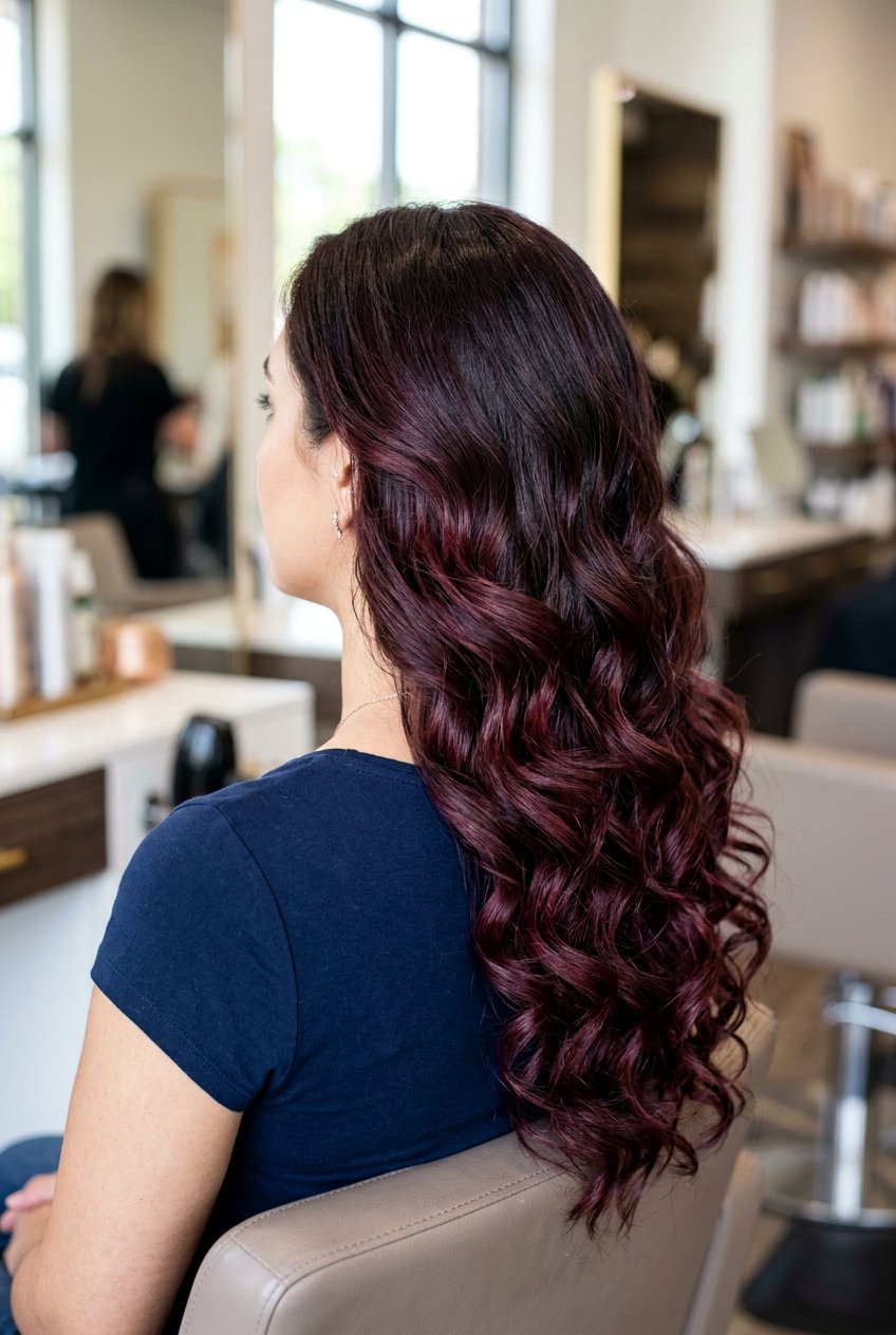Burgundy Balayage Dark Brown Hair - 20 red highlights on dark brown hair - 20 red highlights on dark brown hair
