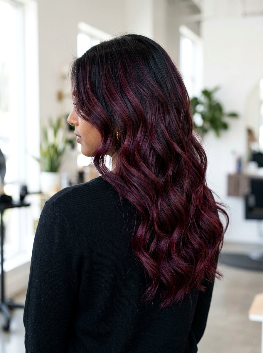 Burgundy Balayage For Dark Hair - 20 summer balayage for dark hair - 20 summer balayage for dark hair