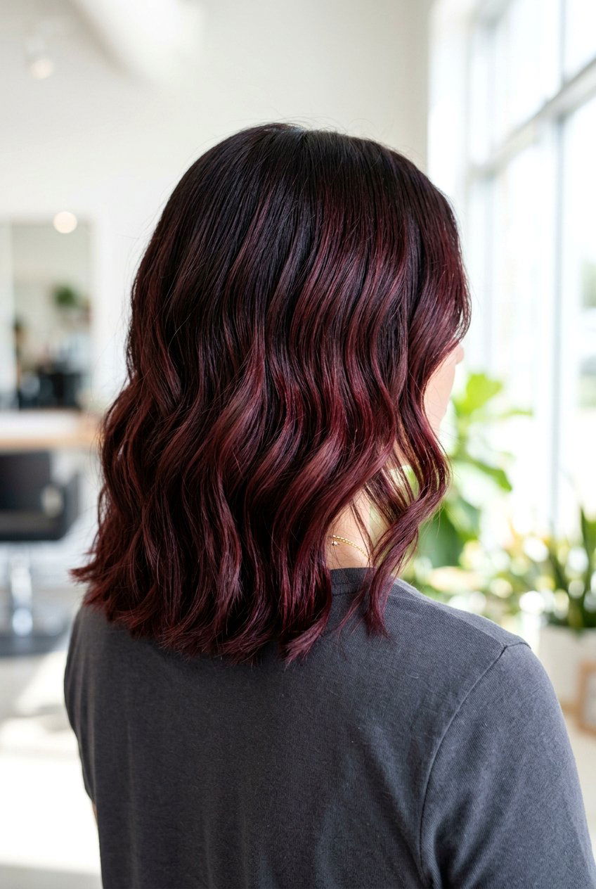 Burgundy Balayage On Shoulder Length Hair - 20 burgundy balayage on dark hair - 20 burgundy balayage on dark hair