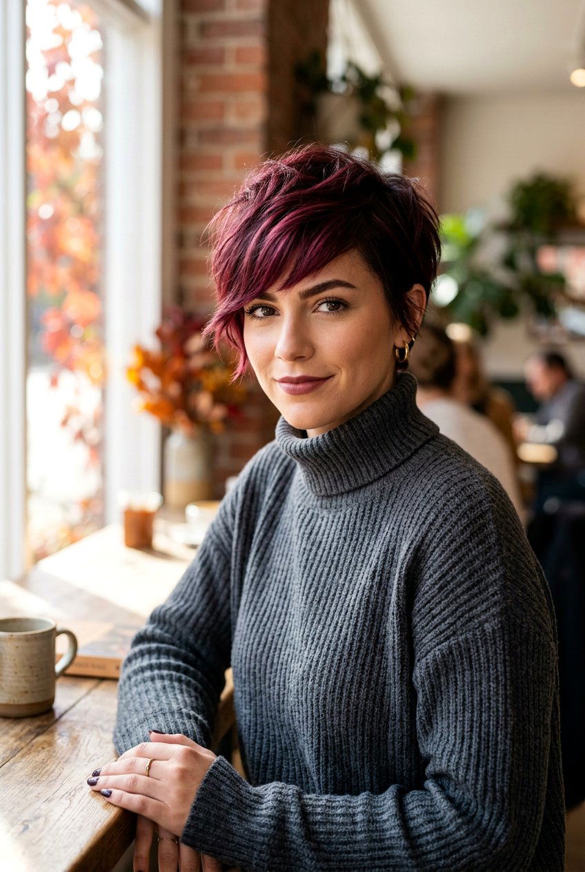 Burgundy Balayage Pixie Cut - 20 autumn burgundy balayage ideas - 20 autumn burgundy balayage ideas