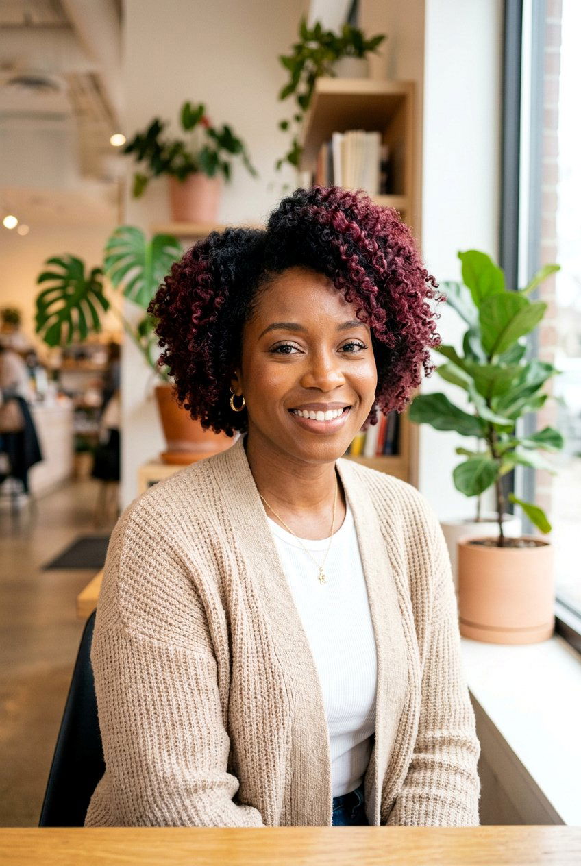 Burgundy Balayage Short Natural Hair - 20 burgundy twa hairstyle - 20 burgundy twa hairstyle