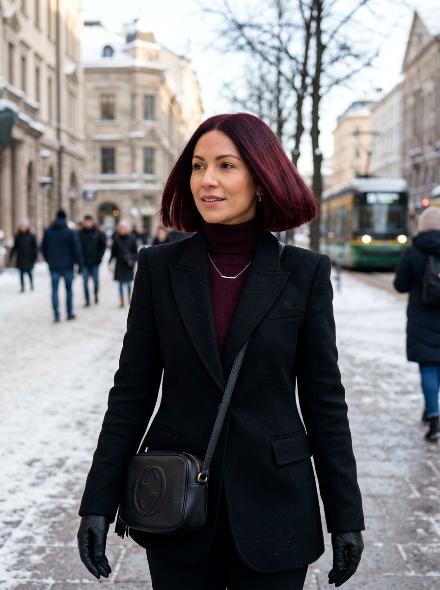 Burgundy Blunt Bob - 20 red bob hair color ideas - 20 red bob hair color ideas