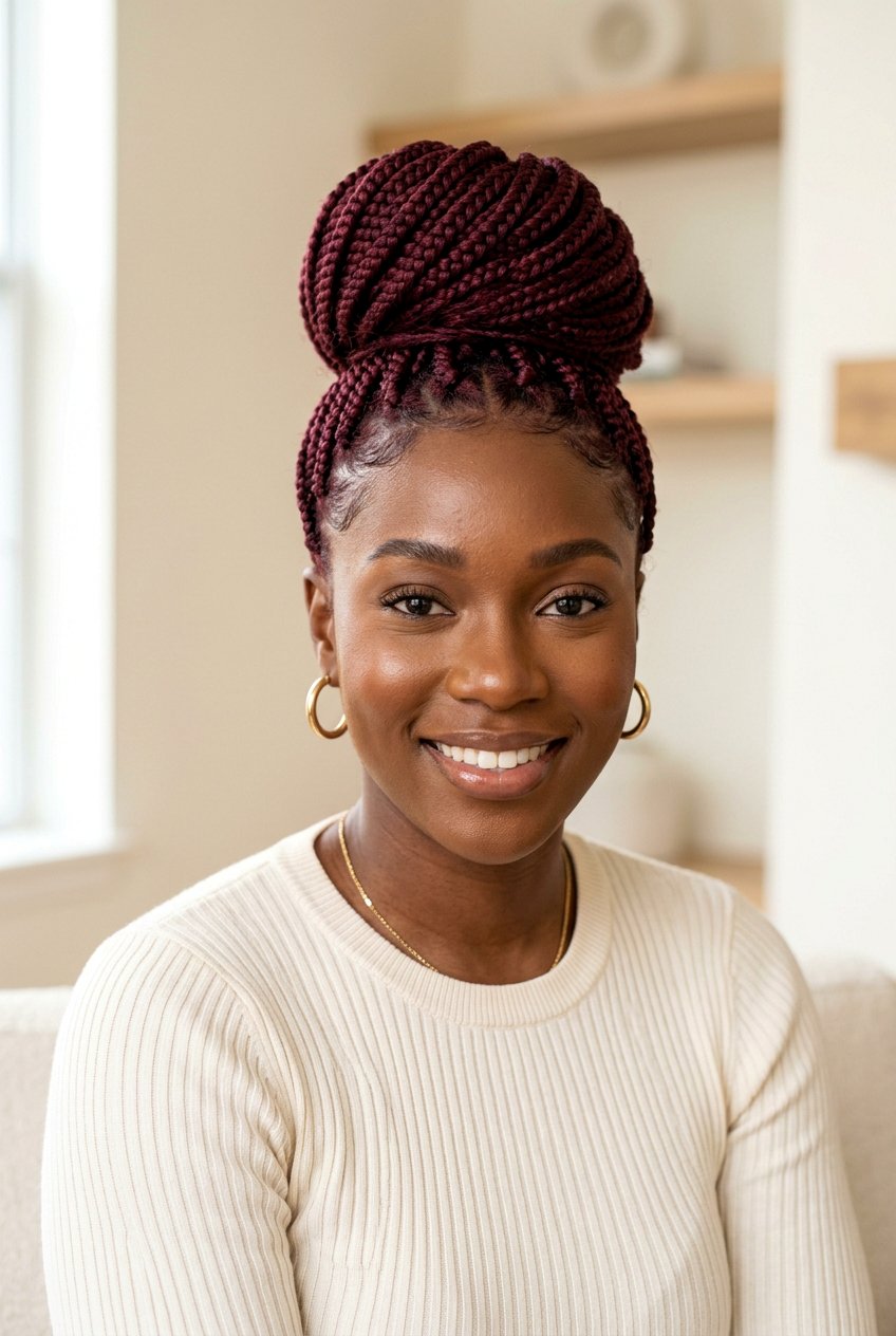 Burgundy Box Braids - 20 black hairstyles with color - 20 black hairstyles with color