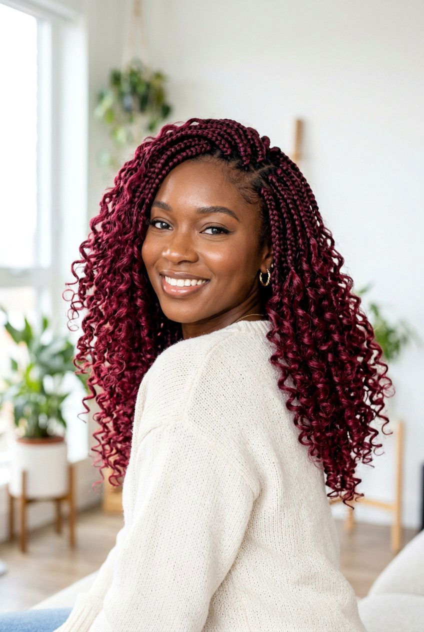 Burgundy Crochet Braids - 20 crochet hairstyles for black women - 20 crochet hairstyles for black women