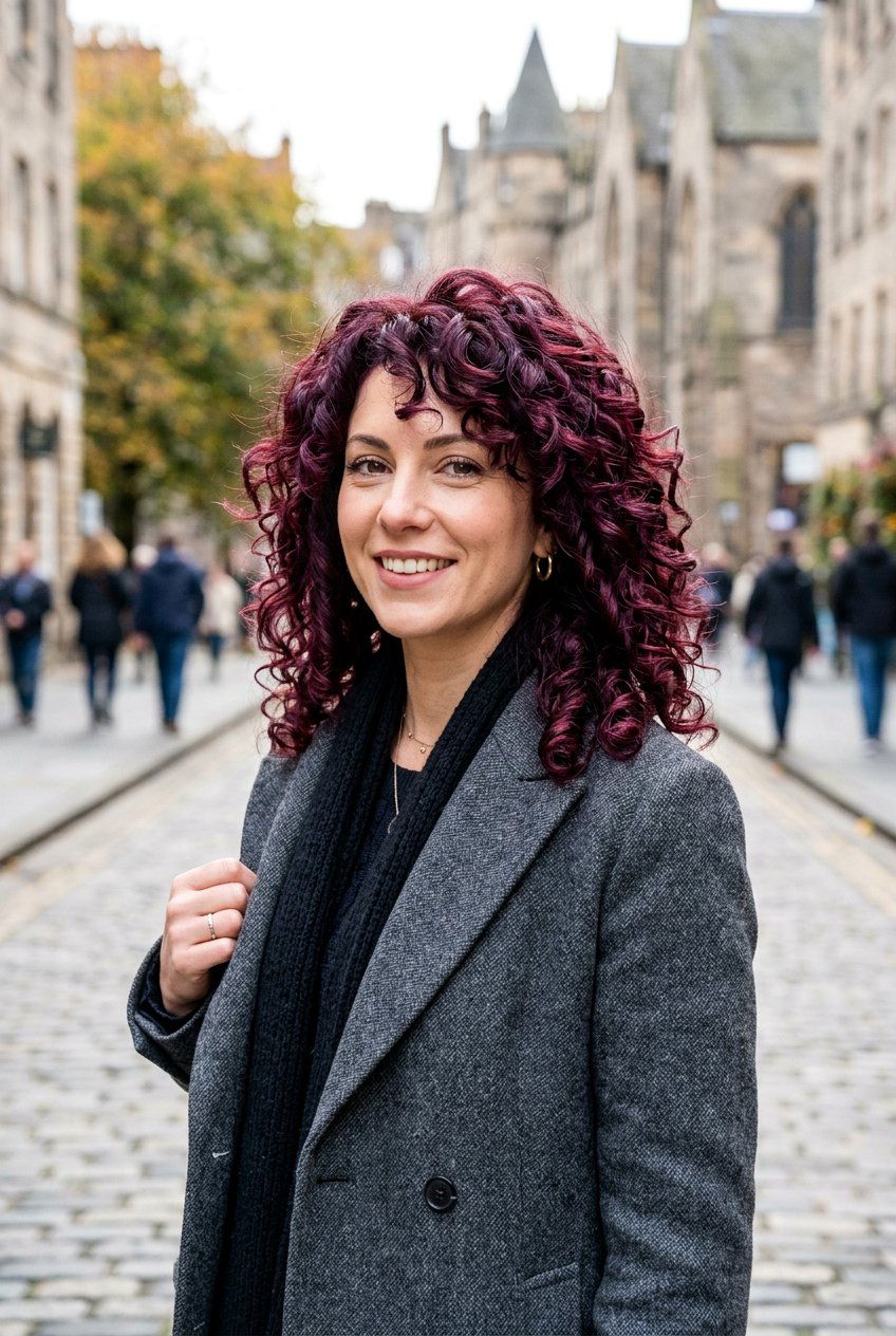 Burgundy Curly Shag - 20 hair color ideas for curly shags - 20 hair color ideas for curly shags