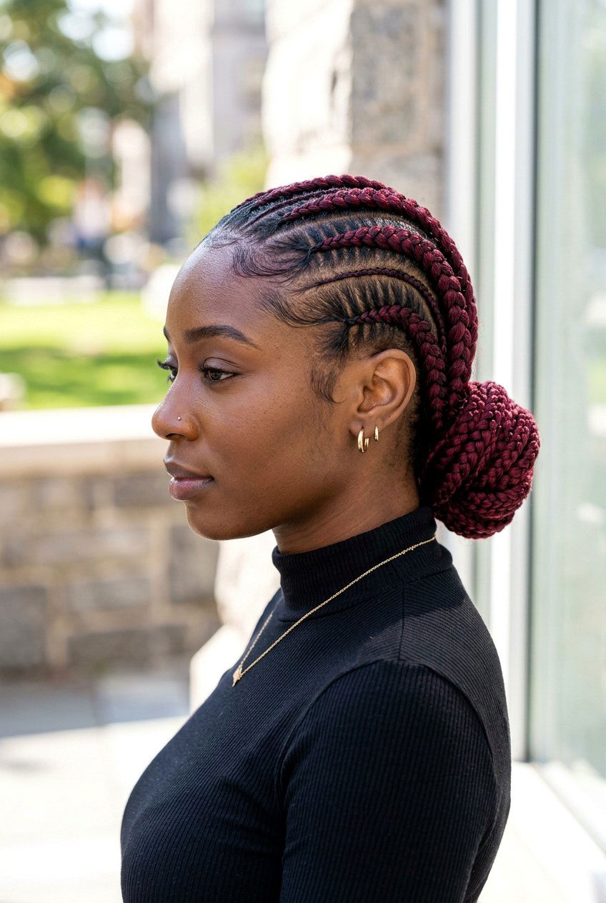Burgundy Feed In Braids - 20 feed in braids hairstyles - 20 feed in braids hairstyles