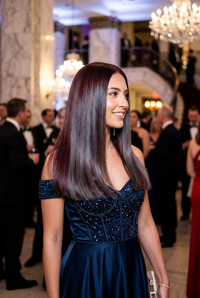 Burgundy Gray Blend Glass Hair - 20 burgundy gray blend for mature women - 20 burgundy gray blend for mature women