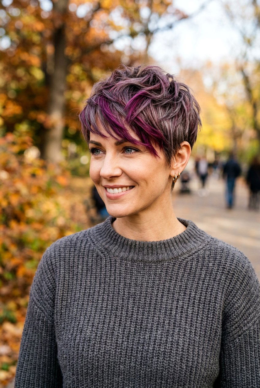 Burgundy Gray Blend Short Pixie - 20 burgundy gray blend for mature women - 20 burgundy gray blend for mature women