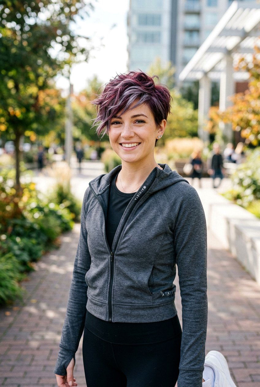 Burgundy Gray Blend Textured Crop - 20 burgundy gray blend for mature women - 20 burgundy gray blend for mature women