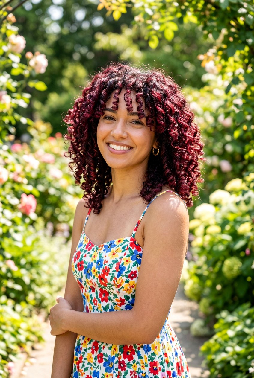 Burgundy Highlights For Curly Hair - 20 burgundy highlights for mature women - 20 burgundy highlights for mature women