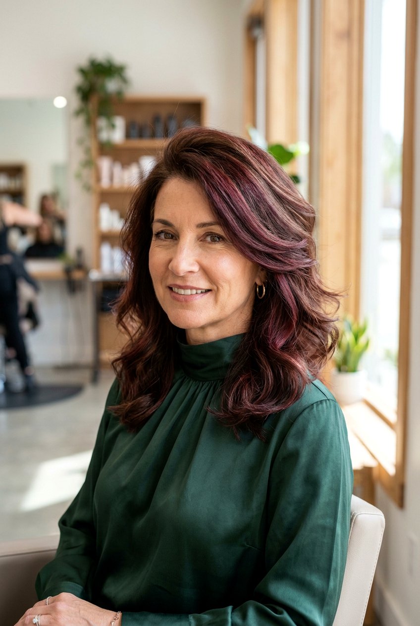 Burgundy Highlights For Thinning Hair - 20 burgundy highlights for mature women - 20 burgundy highlights for mature women