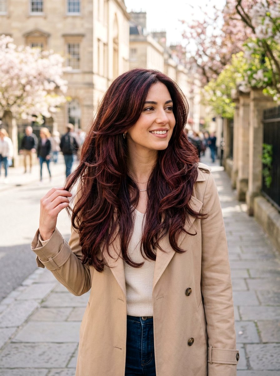 Burgundy Highlights On Dark Brown Hair - 20 spring highlights for dark brown hair - 20 spring highlights for dark brown hair