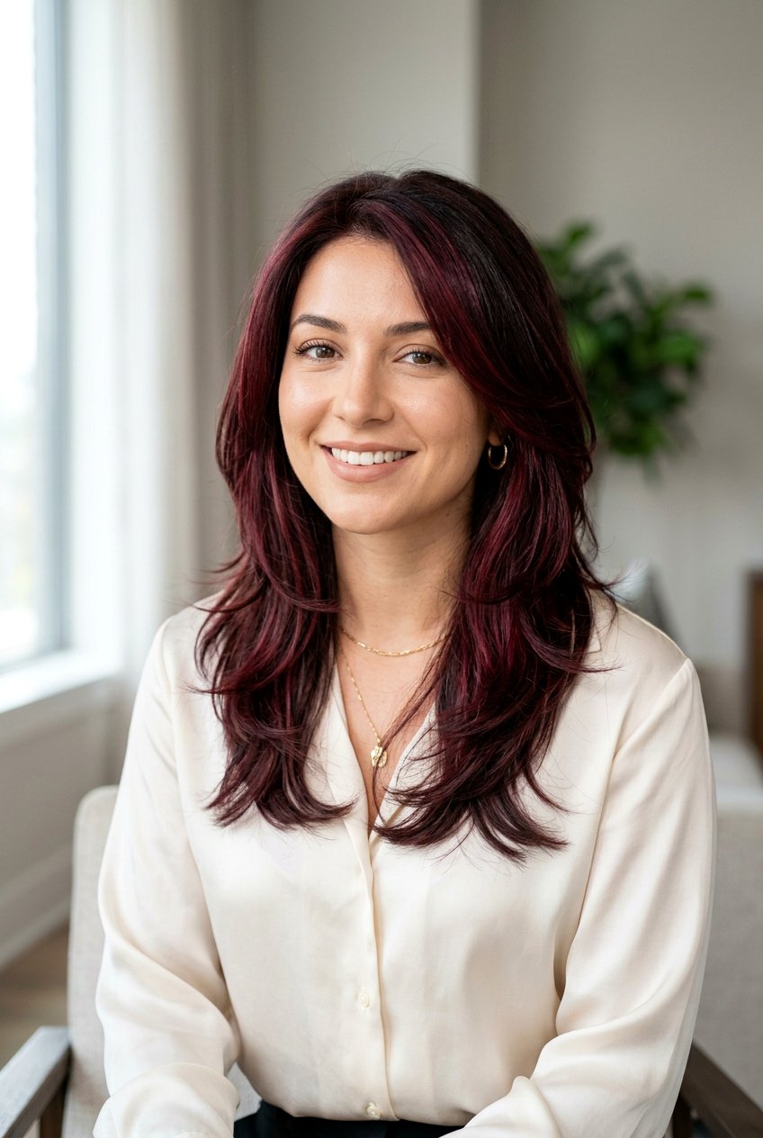 Burgundy Highlights On Dark Brown Hair - 20 burgundy highlights for mature women - 20 burgundy highlights for mature women