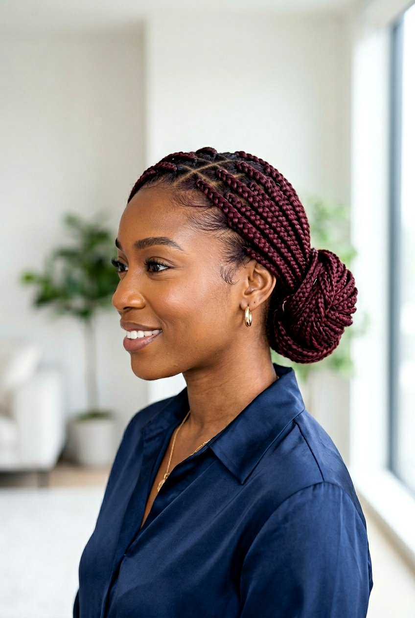 Burgundy Knotless Braids - 20 knotless braids hairstyles - 20 knotless braids hairstyles