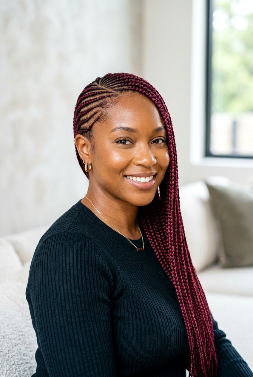 Burgundy Lemonade Braids - 20 lemonade braids hairstyles - 20 lemonade braids hairstyles