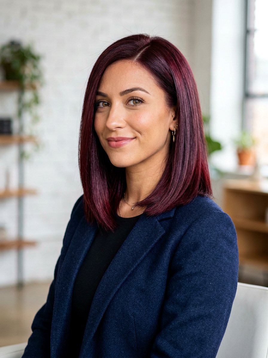 Burgundy Lob Hair Color - 20 red lob hair color ideas - 20 red lob hair color ideas