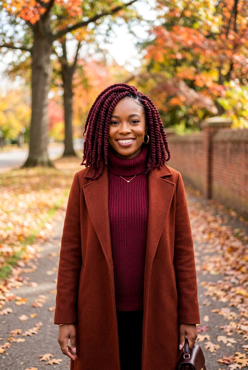 Burgundy Marley Twist Bob - 20 marley twists bob for women - 20 marley twists bob for women