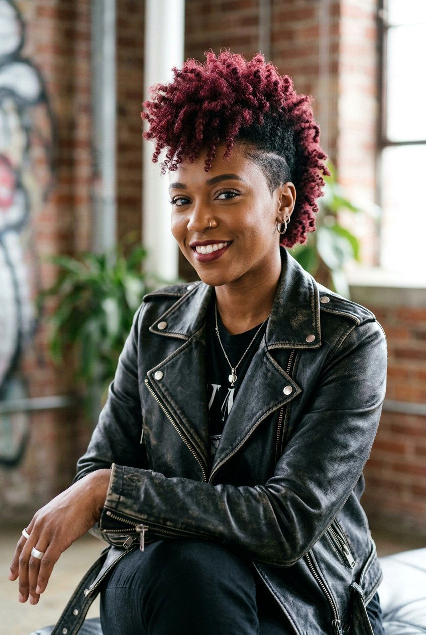 Burgundy Mohawk Short Natural Hair - 20 burgundy twa hairstyle - 20 burgundy twa hairstyle