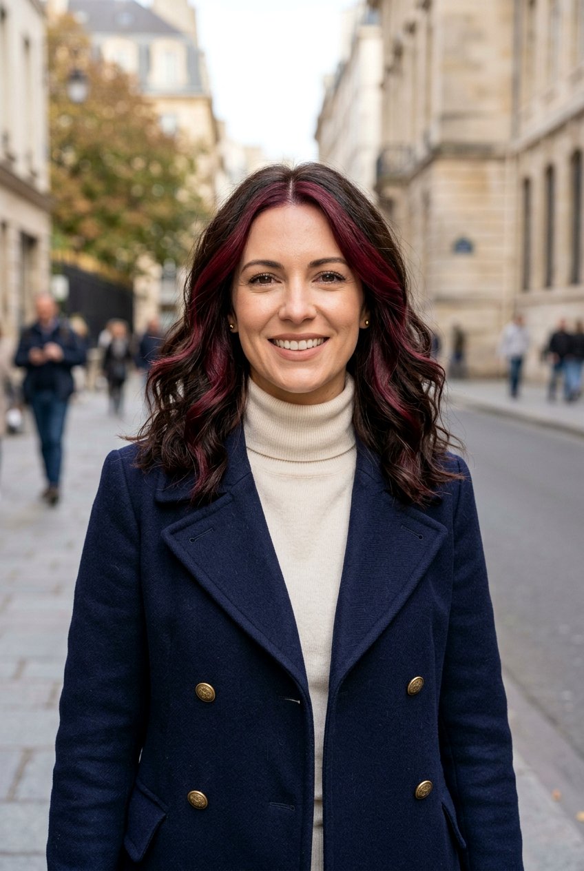 Burgundy Money Piece - 20 money piece for first time hair color - 20 money piece for first time hair color