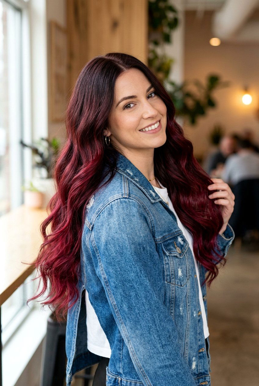 Burgundy Ombre For Long Hair - 20 burgundy highlights for mature women - 20 burgundy highlights for mature women