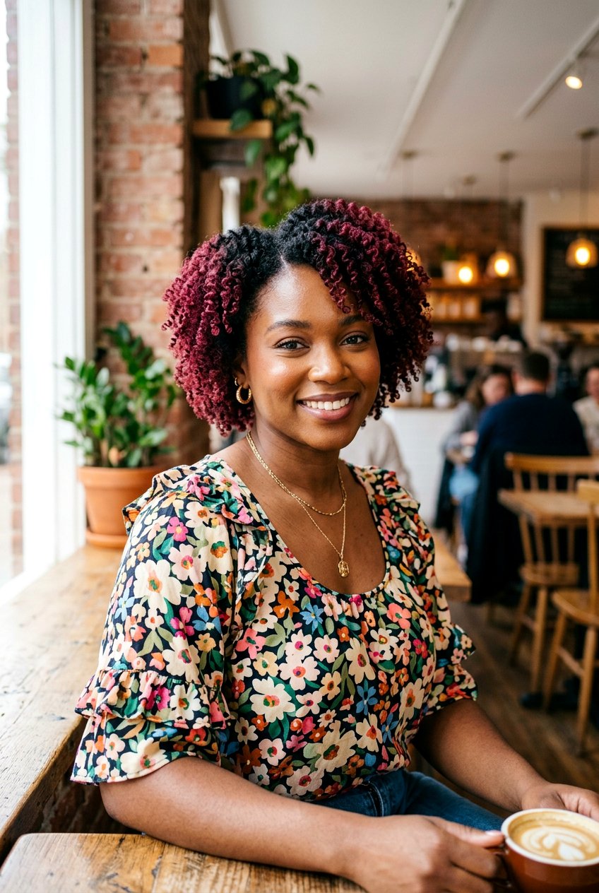 Burgundy Ombre TWA Natural Hair - 20 burgundy twa hairstyle - 20 burgundy twa hairstyle