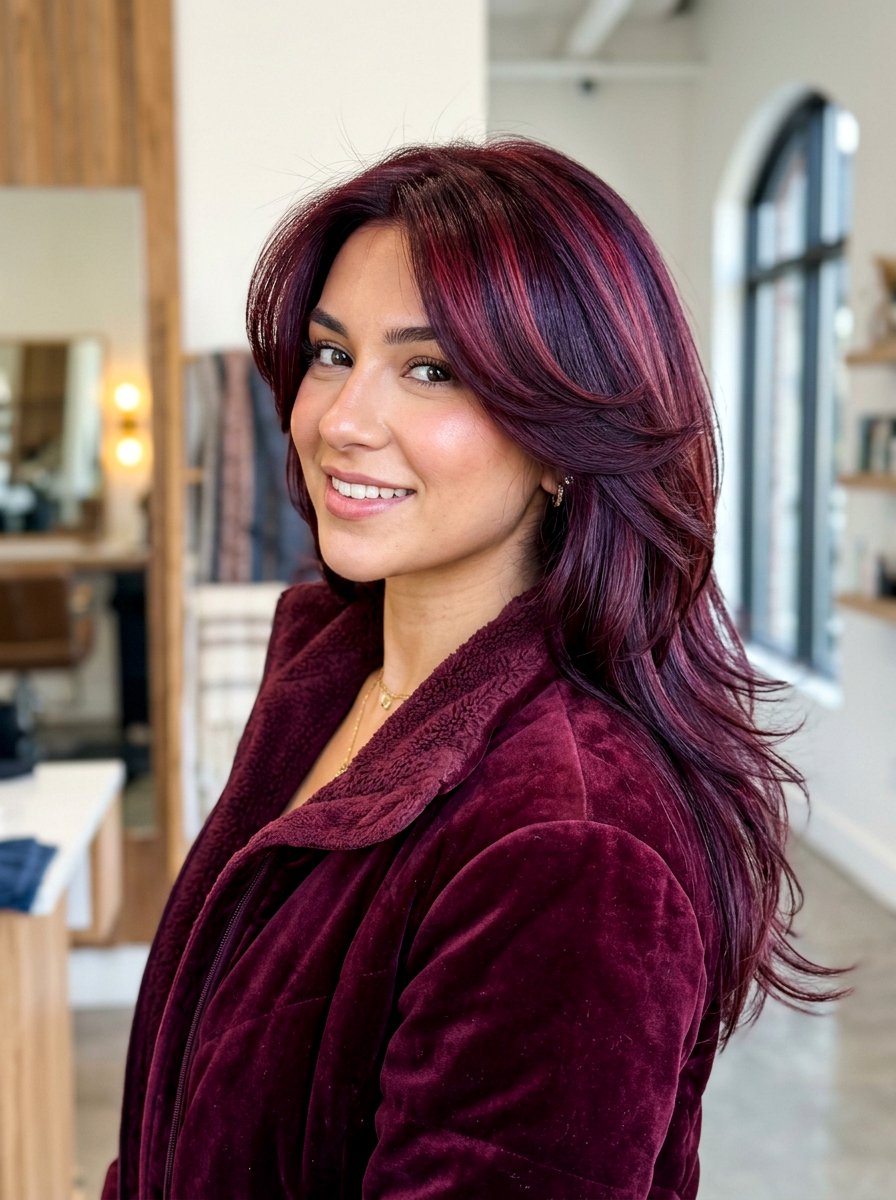 Burgundy Red Butterfly Haircut - 20 red butterfly haircut color ideas - 20 red butterfly haircut color ideas