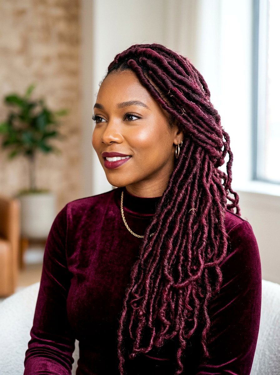 Burgundy Soft Locs - 20 soft locs hairstyles - 20 soft locs hairstyles