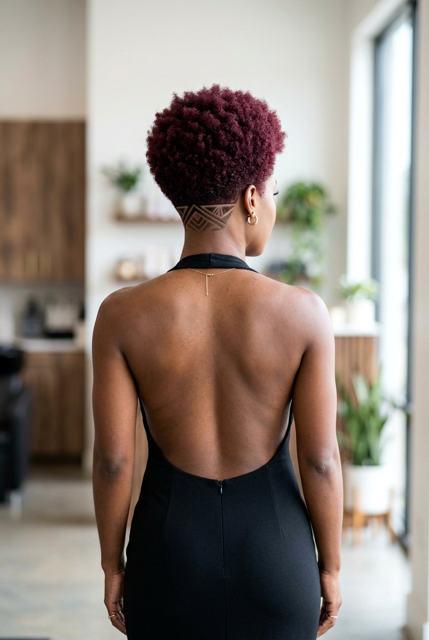 Burgundy TWA Nape Designs - 20 burgundy twa hairstyle - 20 burgundy twa hairstyle
