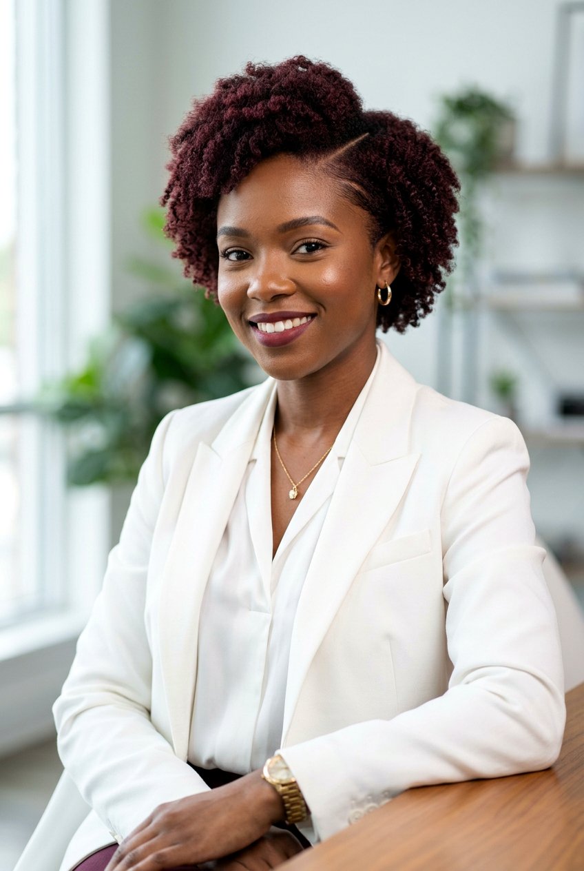 Burgundy TWA Side Part - 20 burgundy twa hairstyle - 20 burgundy twa hairstyle