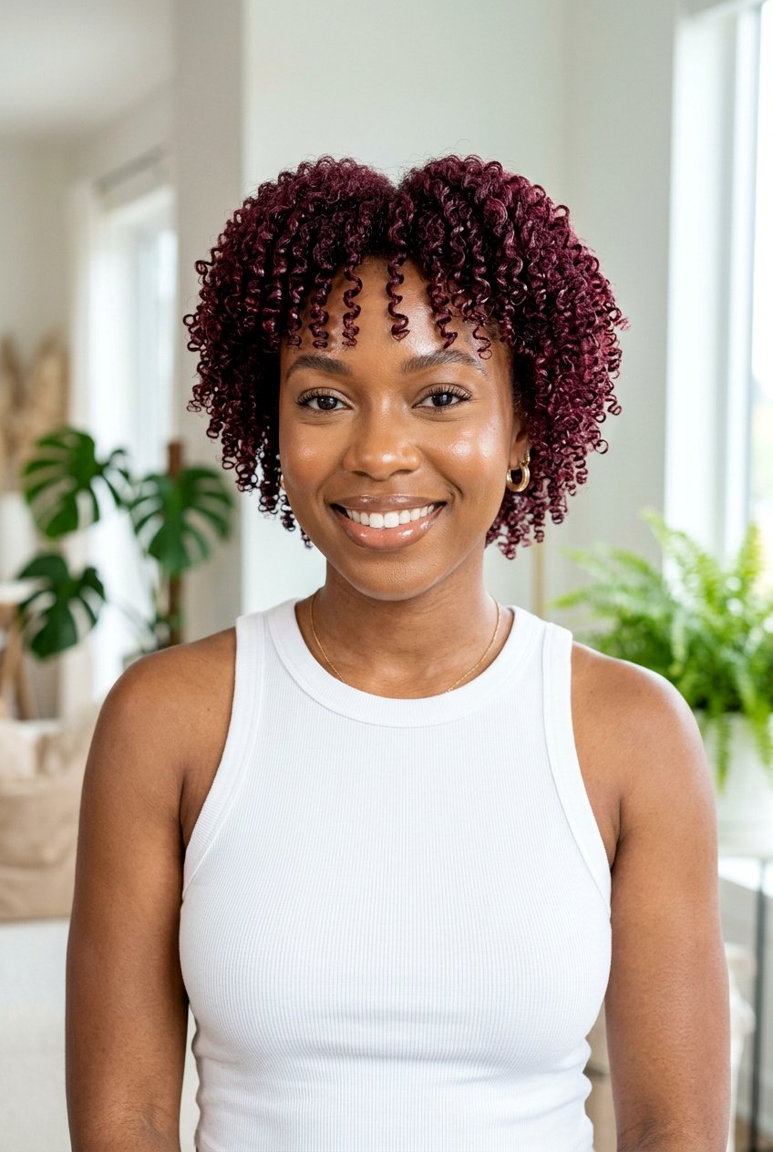 Burgundy Wash And Go TWA - 20 burgundy twa hairstyle - 20 burgundy twa hairstyle