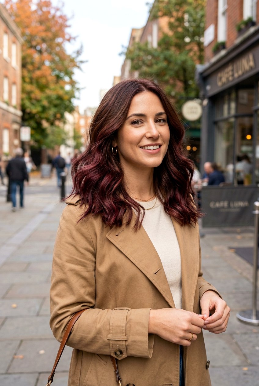 Burgundy Wine Balayage on Brown Hair - 20 burgundy wine balayage - 20 burgundy wine balayage