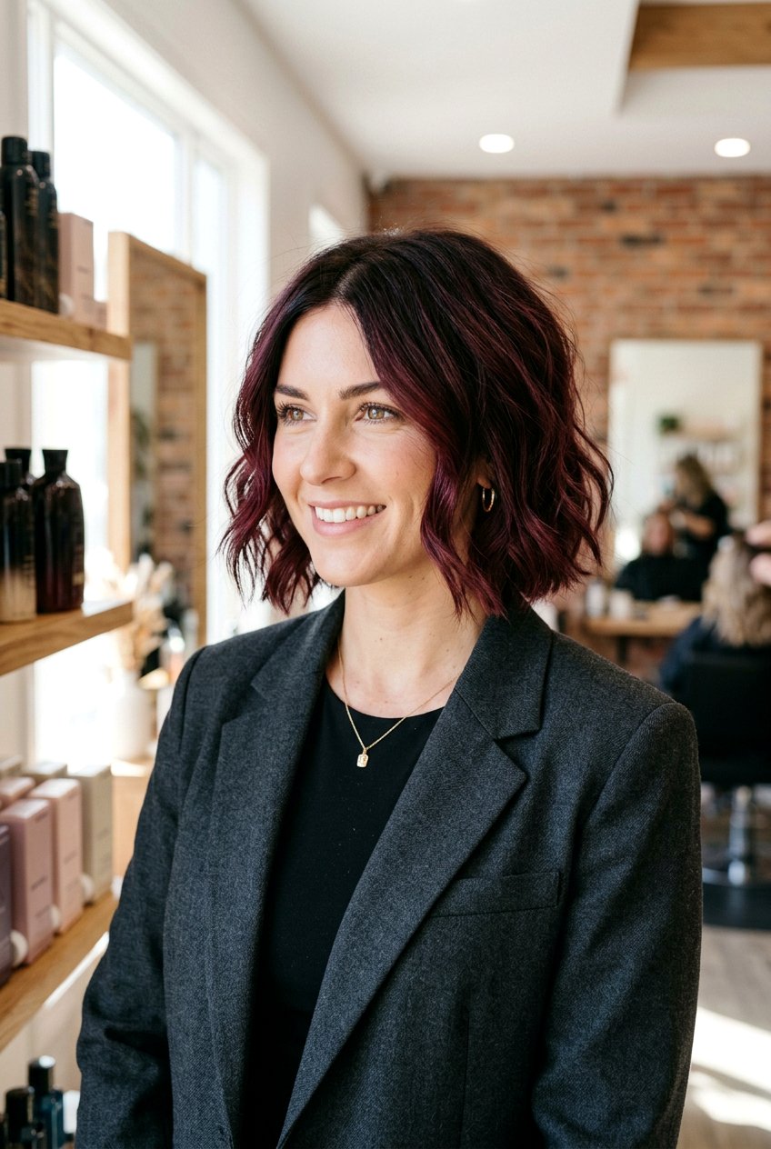 Burgundy Wine Balayage on Short Hair - 20 burgundy wine balayage - 20 burgundy wine balayage