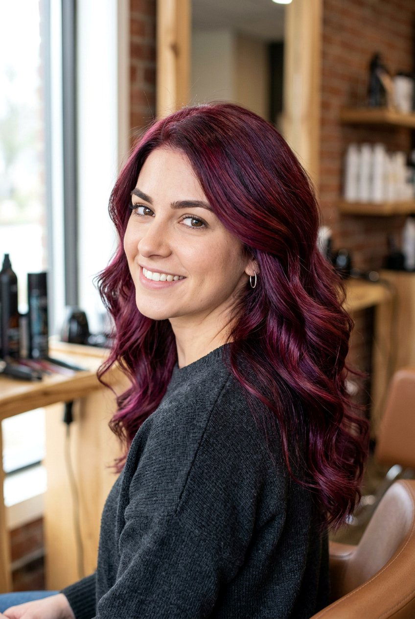 Burgundy Wine Hair - 20 fall hair color ideas - 20 fall hair color ideas