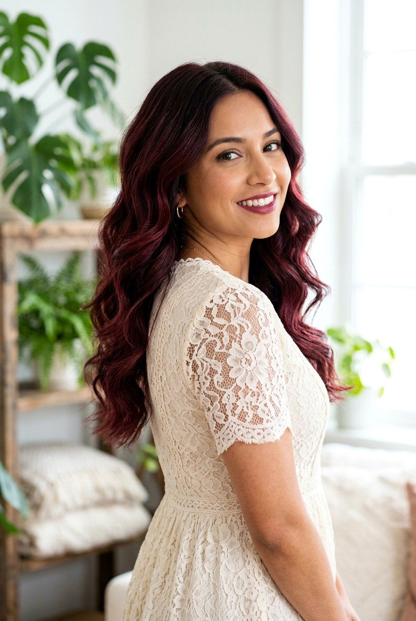 Burgundy balayage for wavy hair - 20 burgundy balayage for mature women - 20 burgundy balayage for mature women