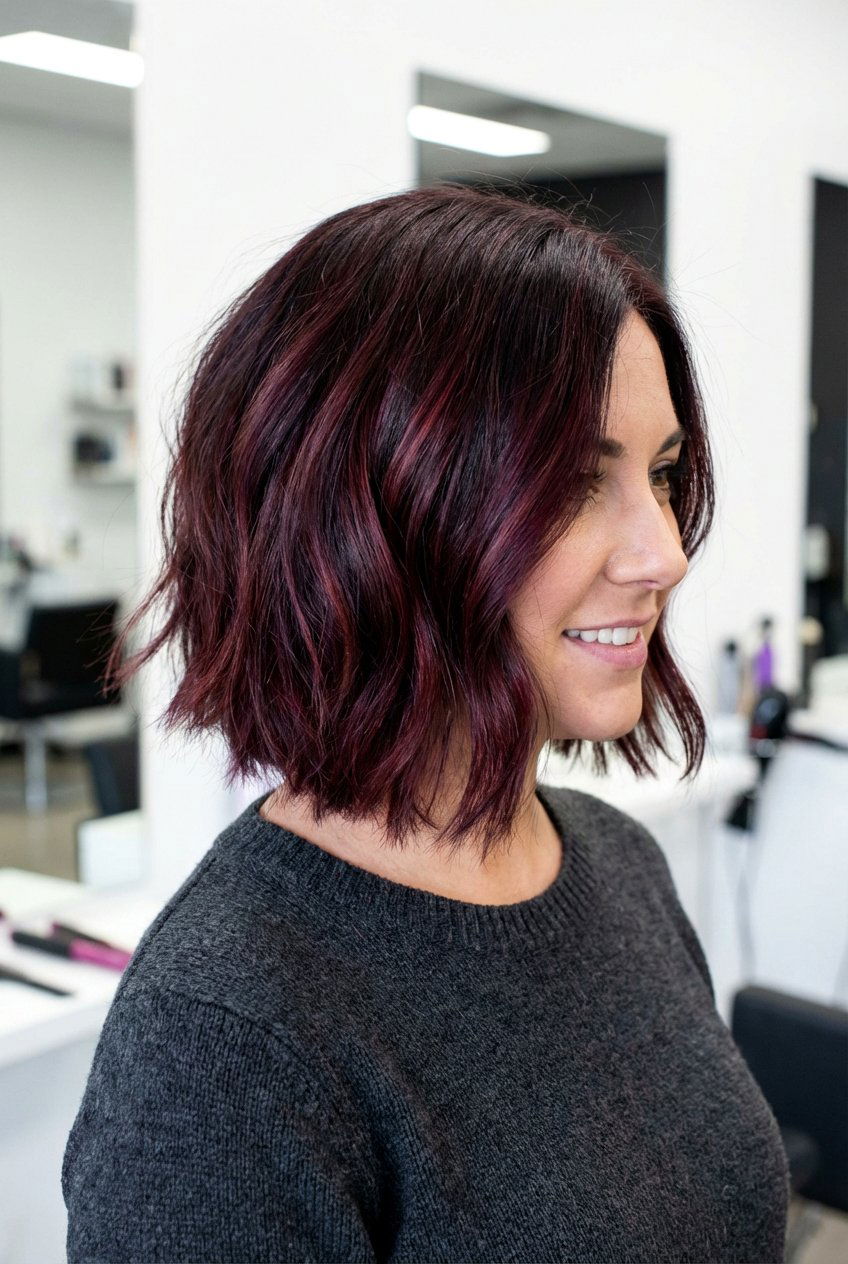 Burgundy balayage short hair - 20 balayage for short hair - 20 balayage for short hair